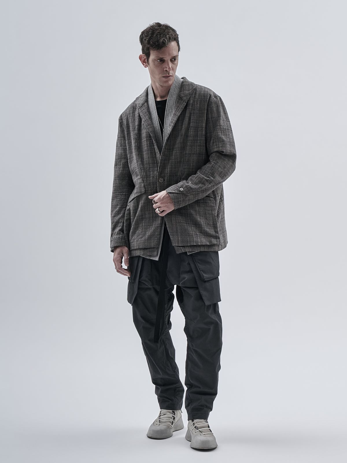 itxar blazer chalk stripe clay