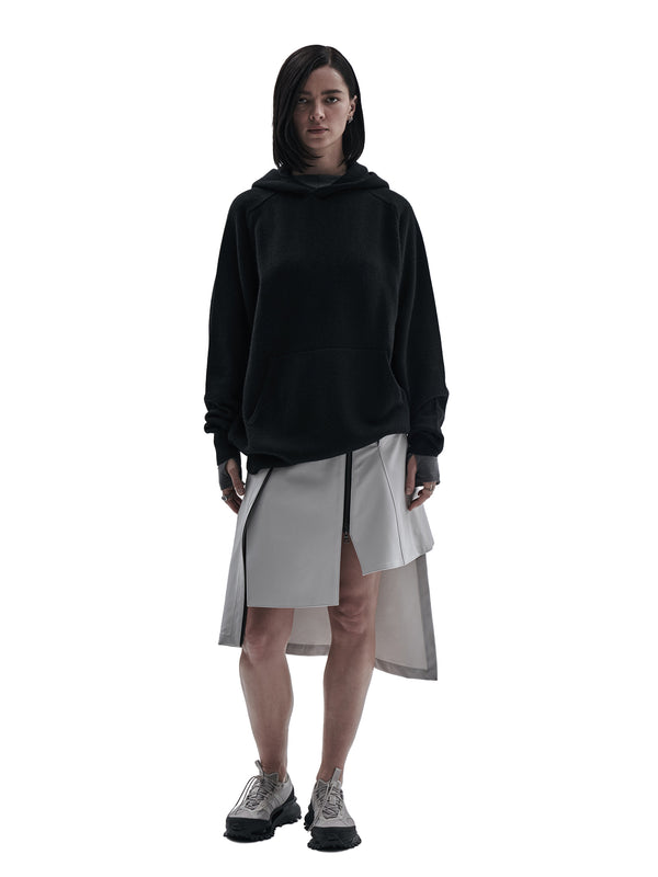 beira cashmere wool hoodie black