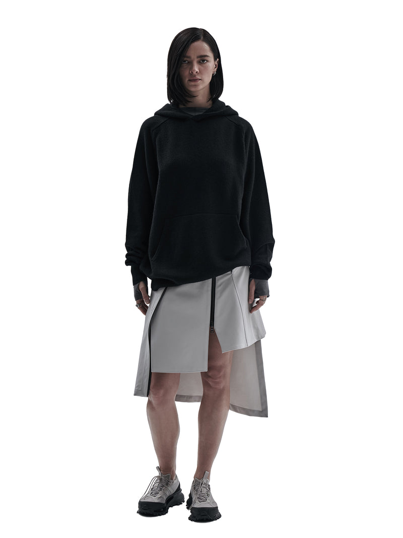 beira cashmere wool hoodie black