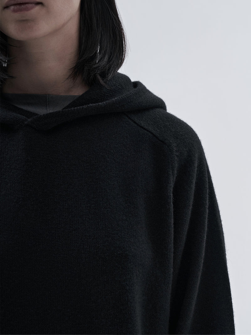 beira cashmere wool hoodie black