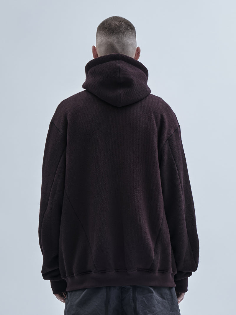 urrieta zipped sweatshirt cold dyed burgundy