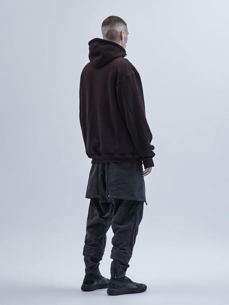 urrieta zipped sweatshirt cold dyed burgundy