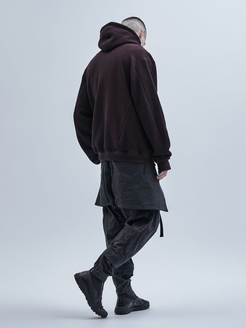 urrieta zipped sweatshirt cold dyed burgundy