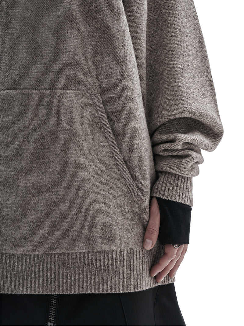 beira yak wool hoodie sand