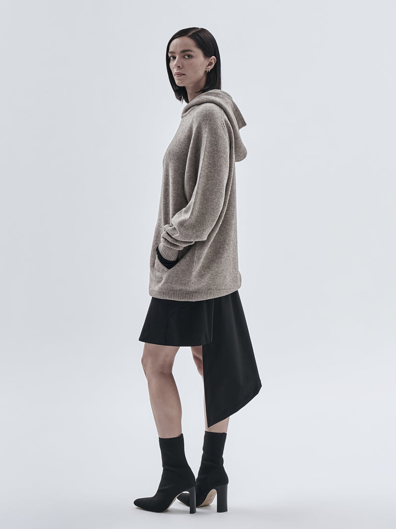 beira yak wool hoodie sand