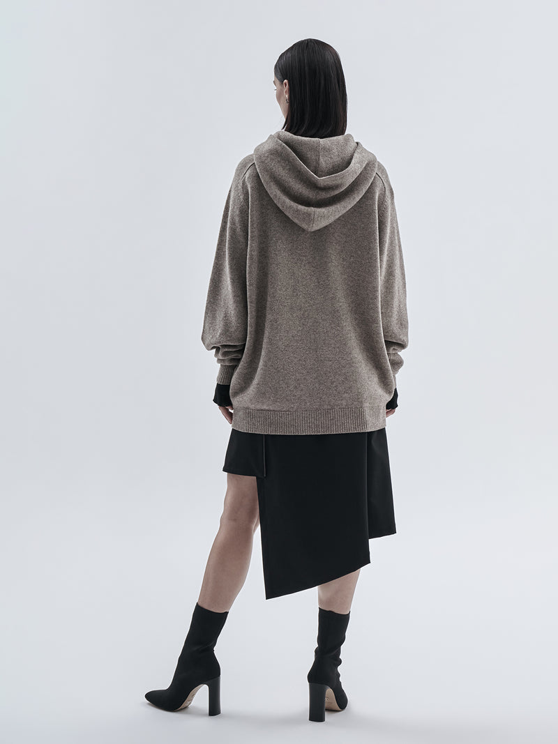 beira yak wool hoodie sand
