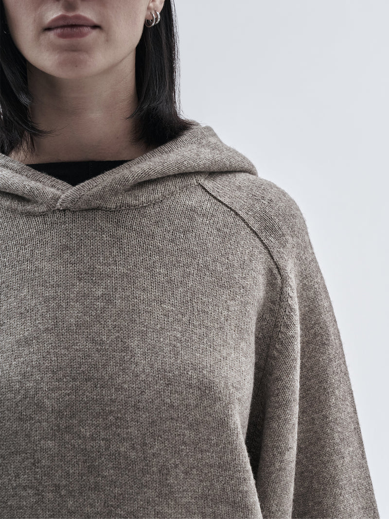 beira yak wool hoodie sand