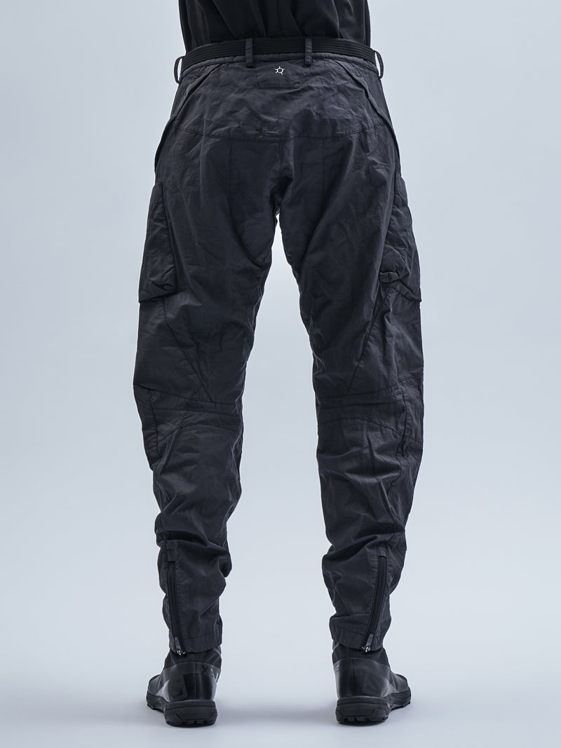 ameztu articulated cargo pants etaproof charcoal dye