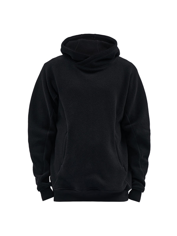 ehitu hoodie textured cotton jersey black