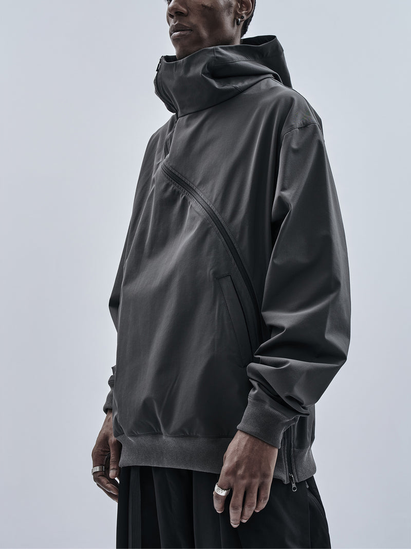 gurutze zipped hoodie schoeller dryskin iron grey