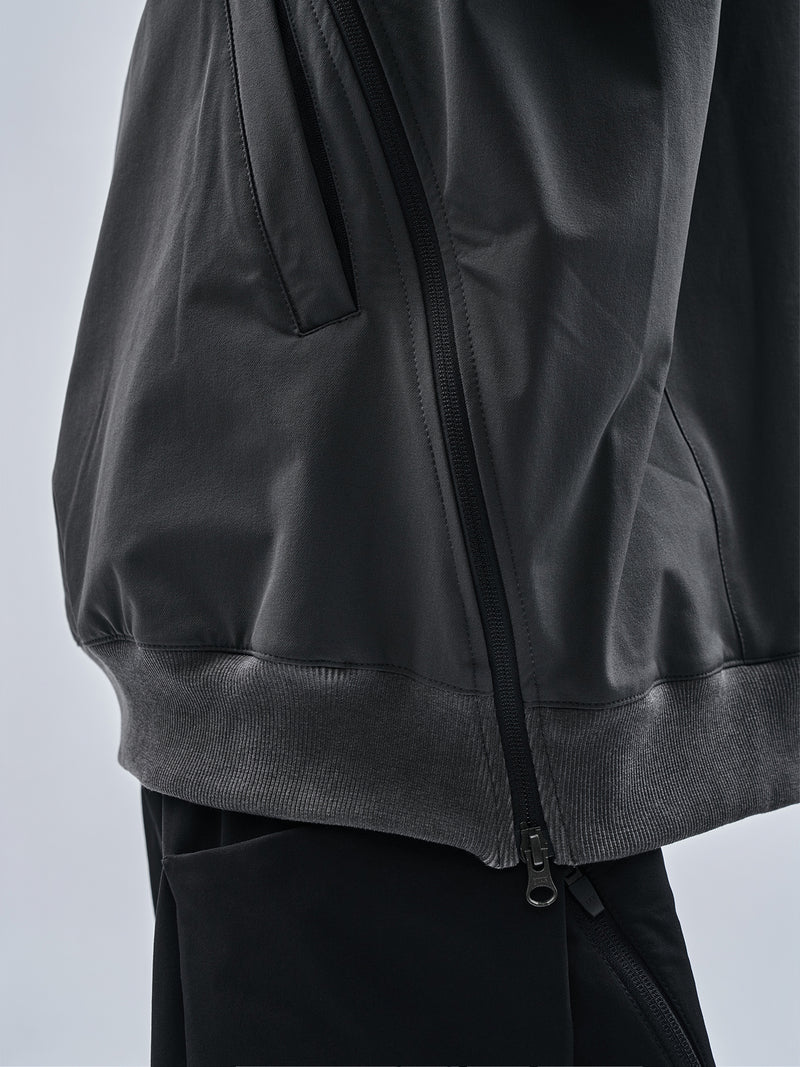 gurutze zipped hoodie schoeller dryskin iron grey