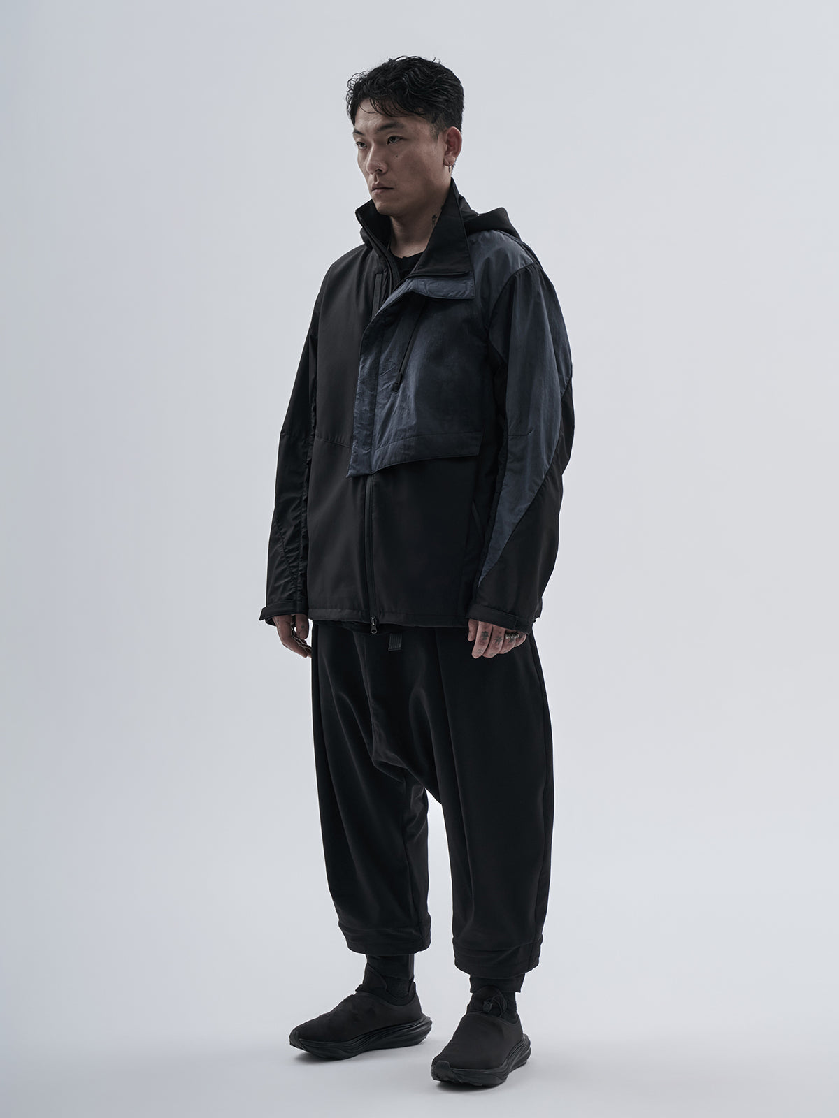 uhain jacket cold dyed obsidian blue / black