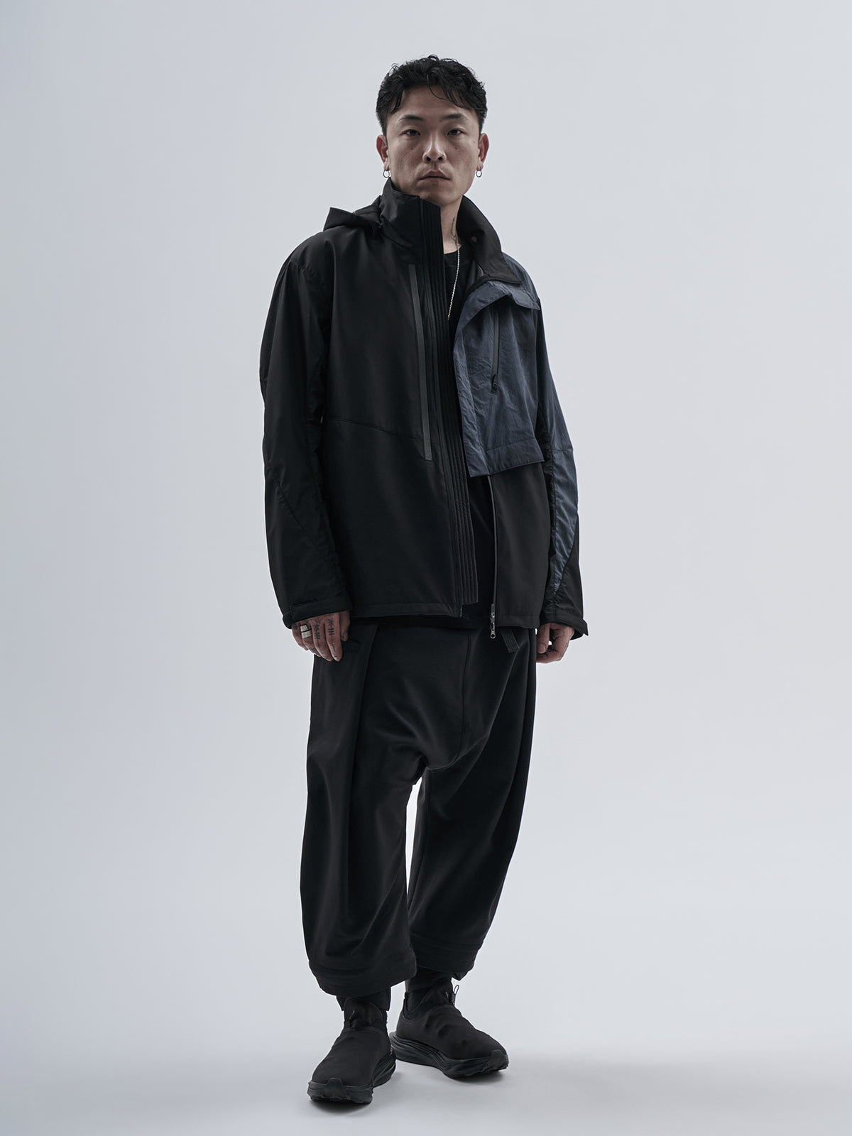 uhain jacket cold dyed obsidian blue / black