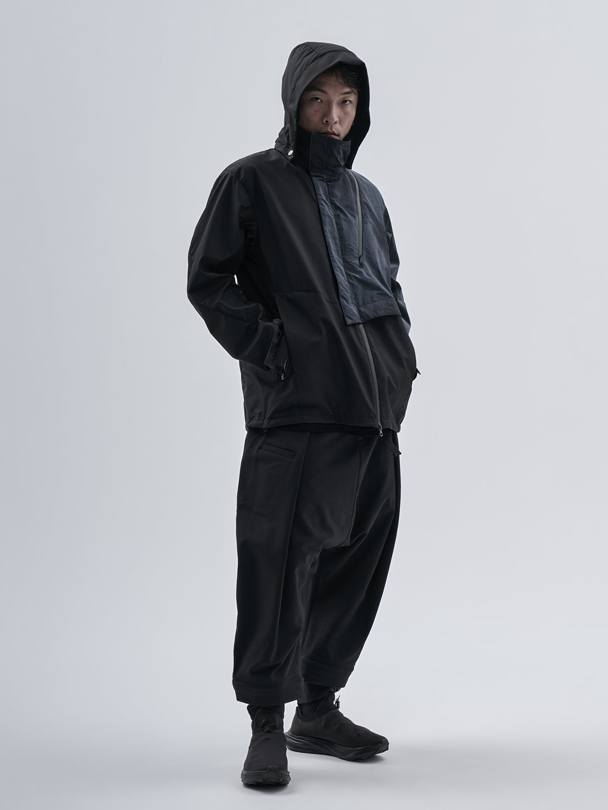 uhain jacket cold dyed obsidian blue / black