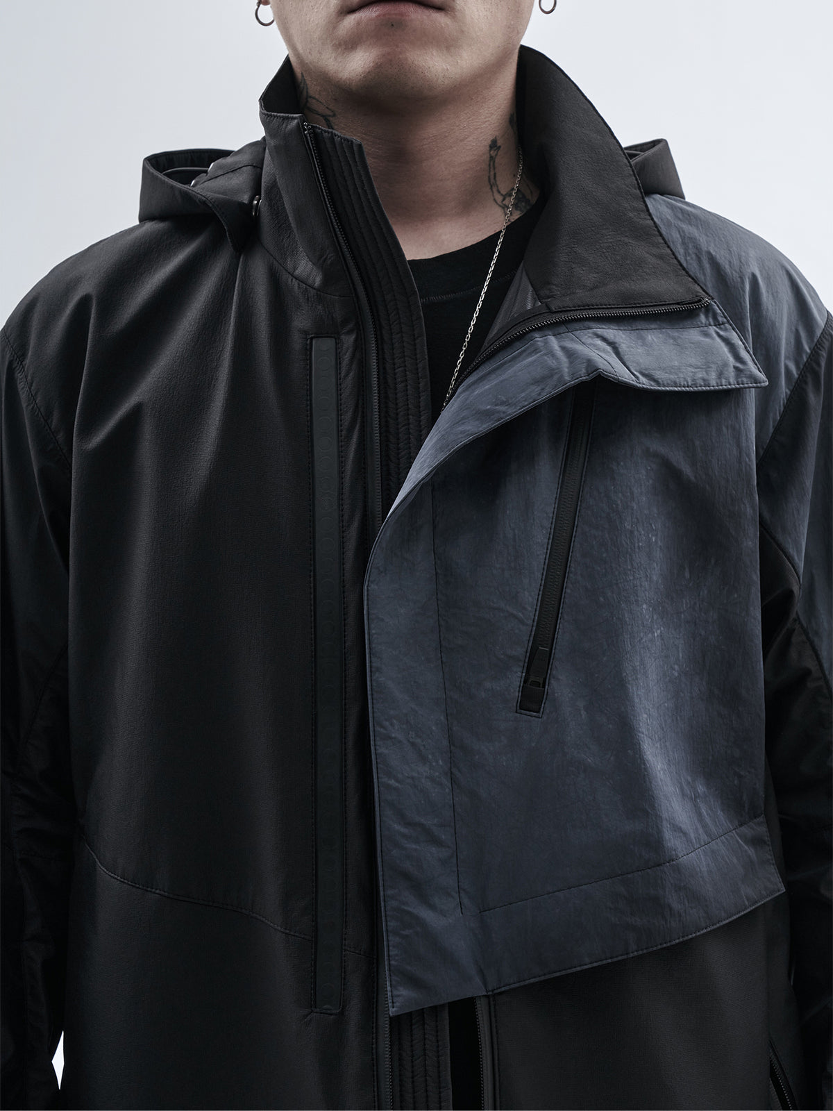 uhain jacket cold dyed obsidian blue / black