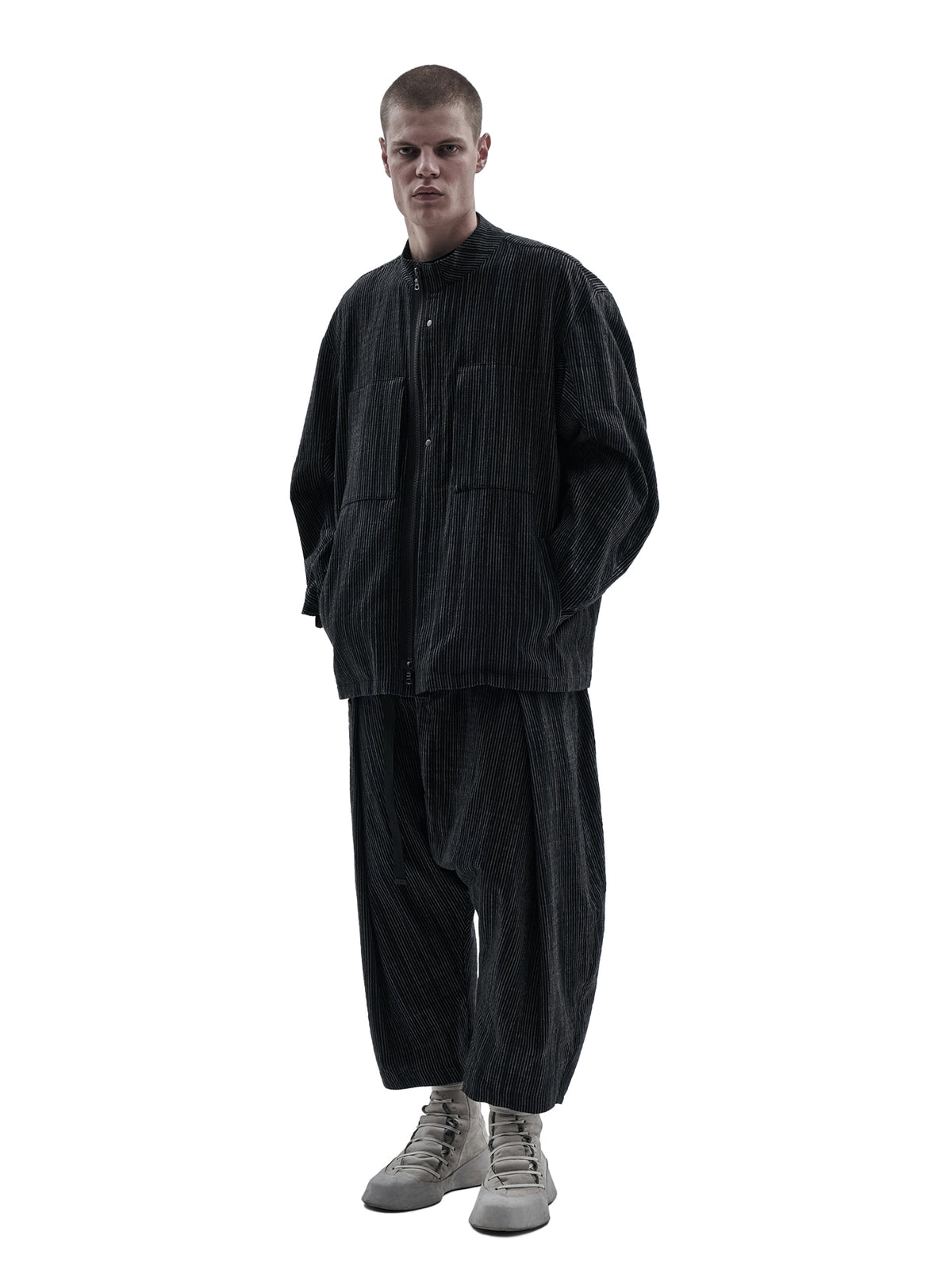 zuri jacket chalk stripe nightfall