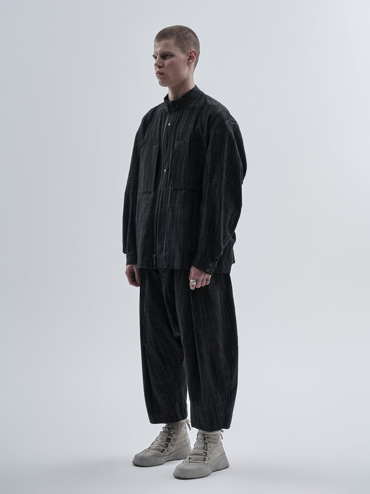 zuri jacket chalk stripe nightfall
