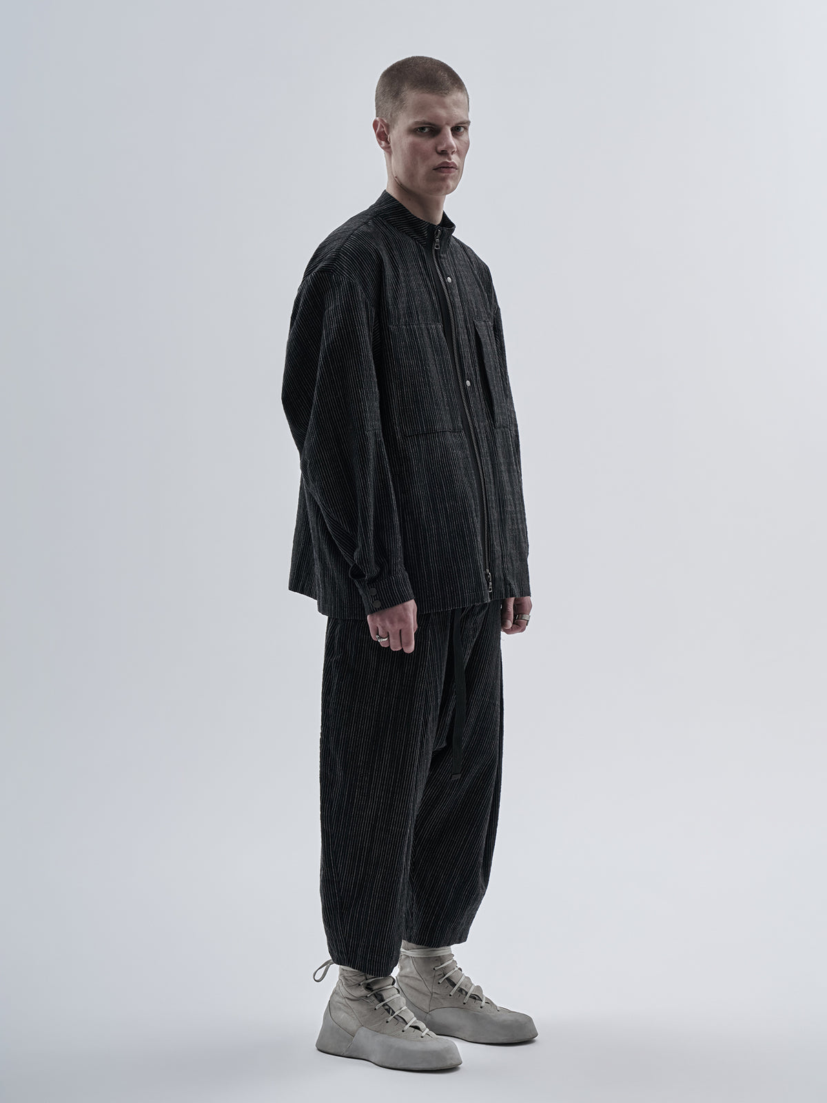 zuri jacket chalk stripe nightfall