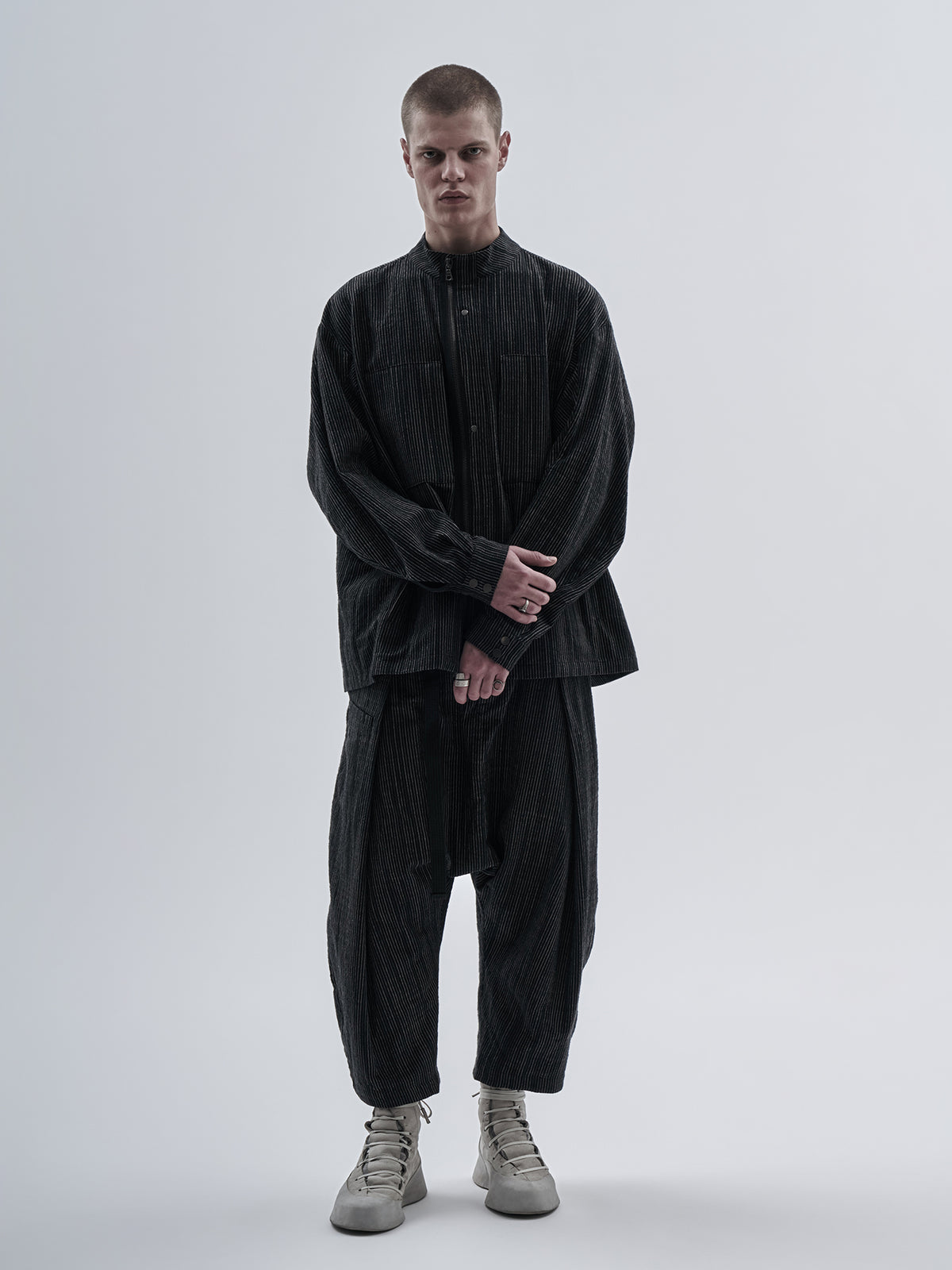 zuri jacket chalk stripe nightfall