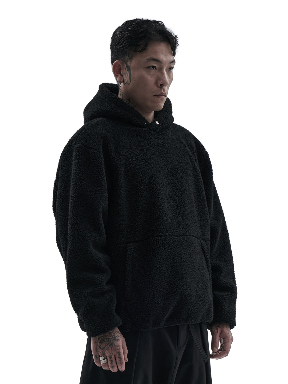 ordez hoodie merino wool sherpa black