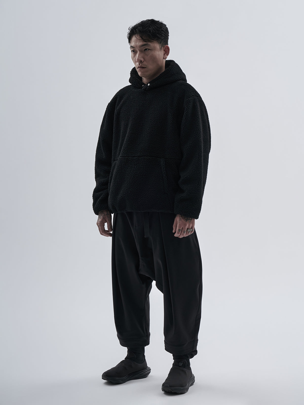ordez hoodie merino wool sherpa black