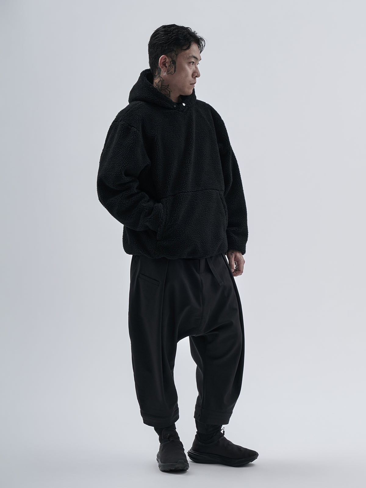 ordez hoodie merino wool sherpa black