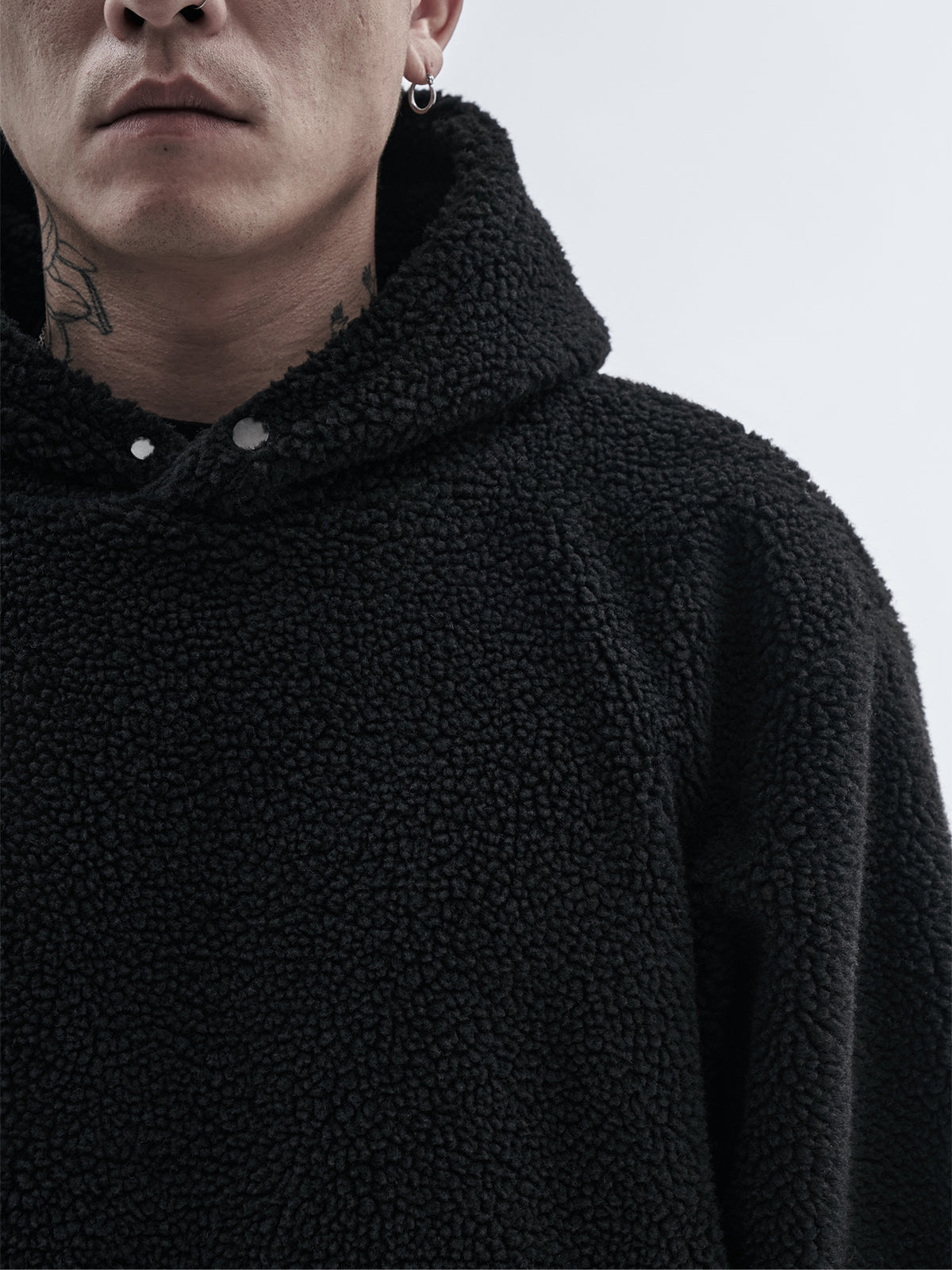 ordez hoodie merino wool sherpa black