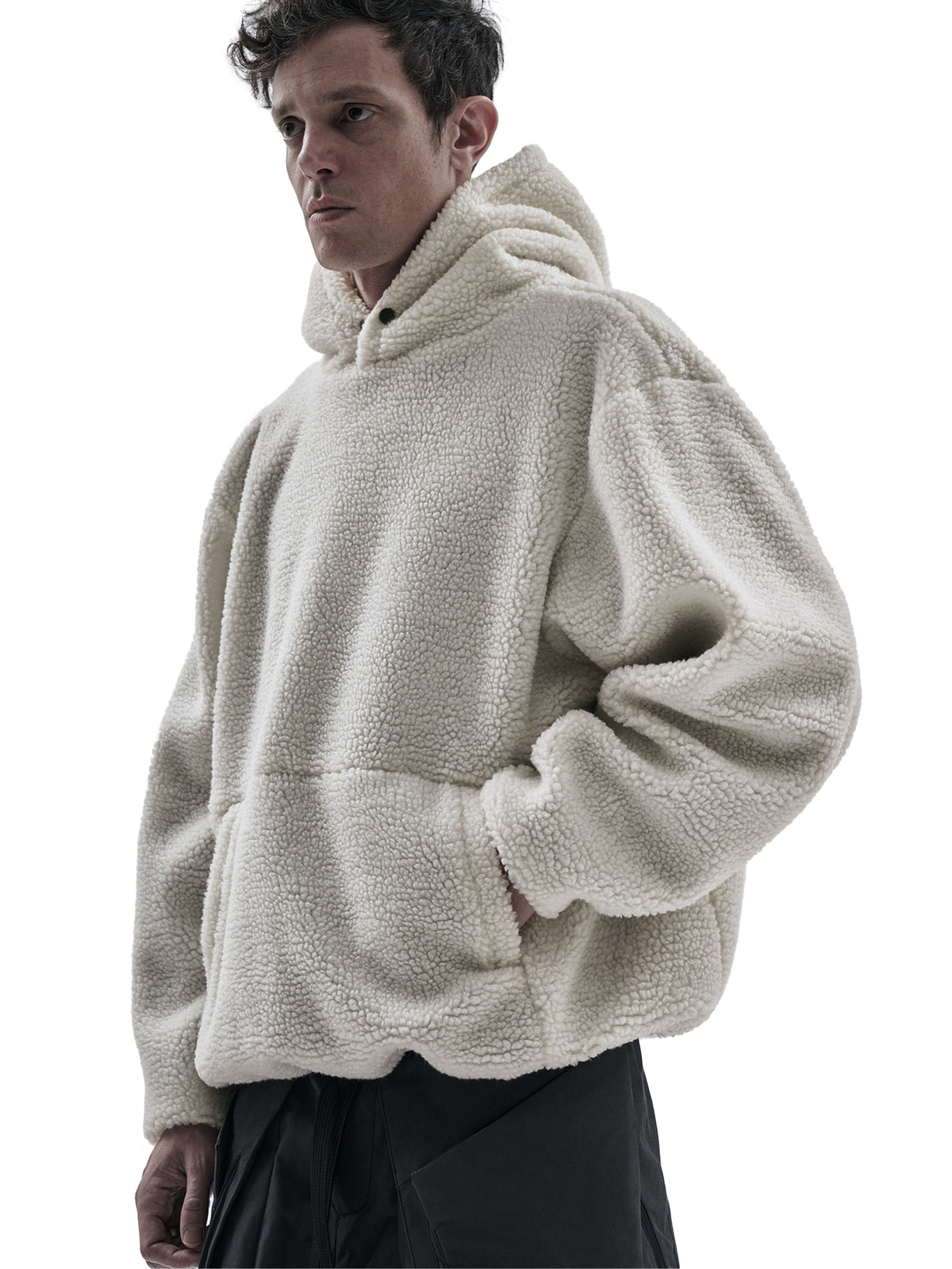 ordez hoodie merino wool sherpa off white