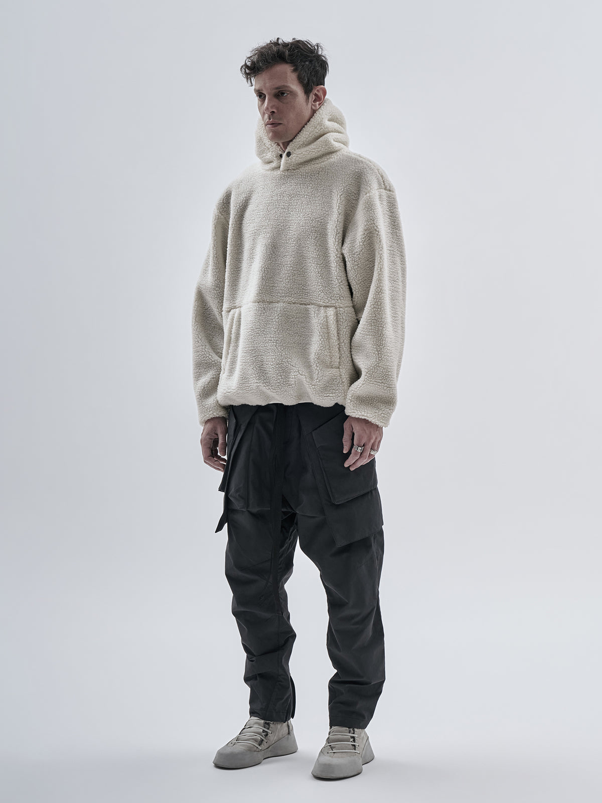ordez hoodie merino wool sherpa off white