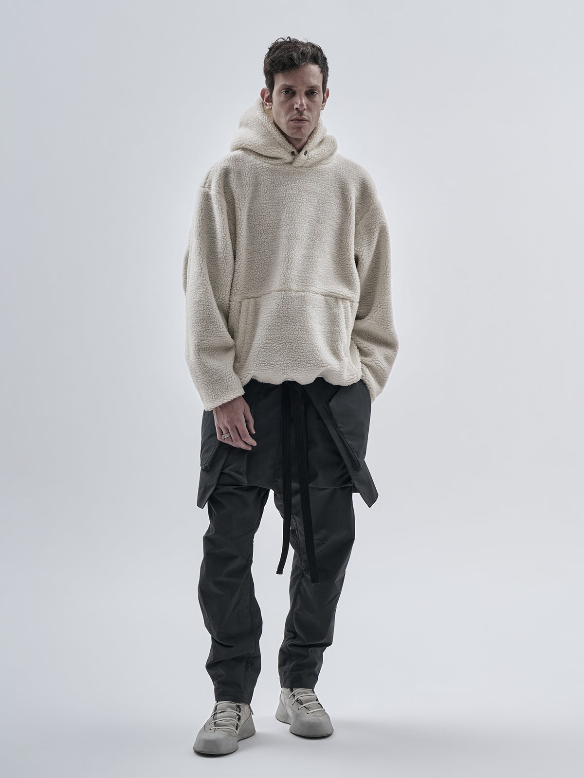 ordez hoodie merino wool sherpa off white