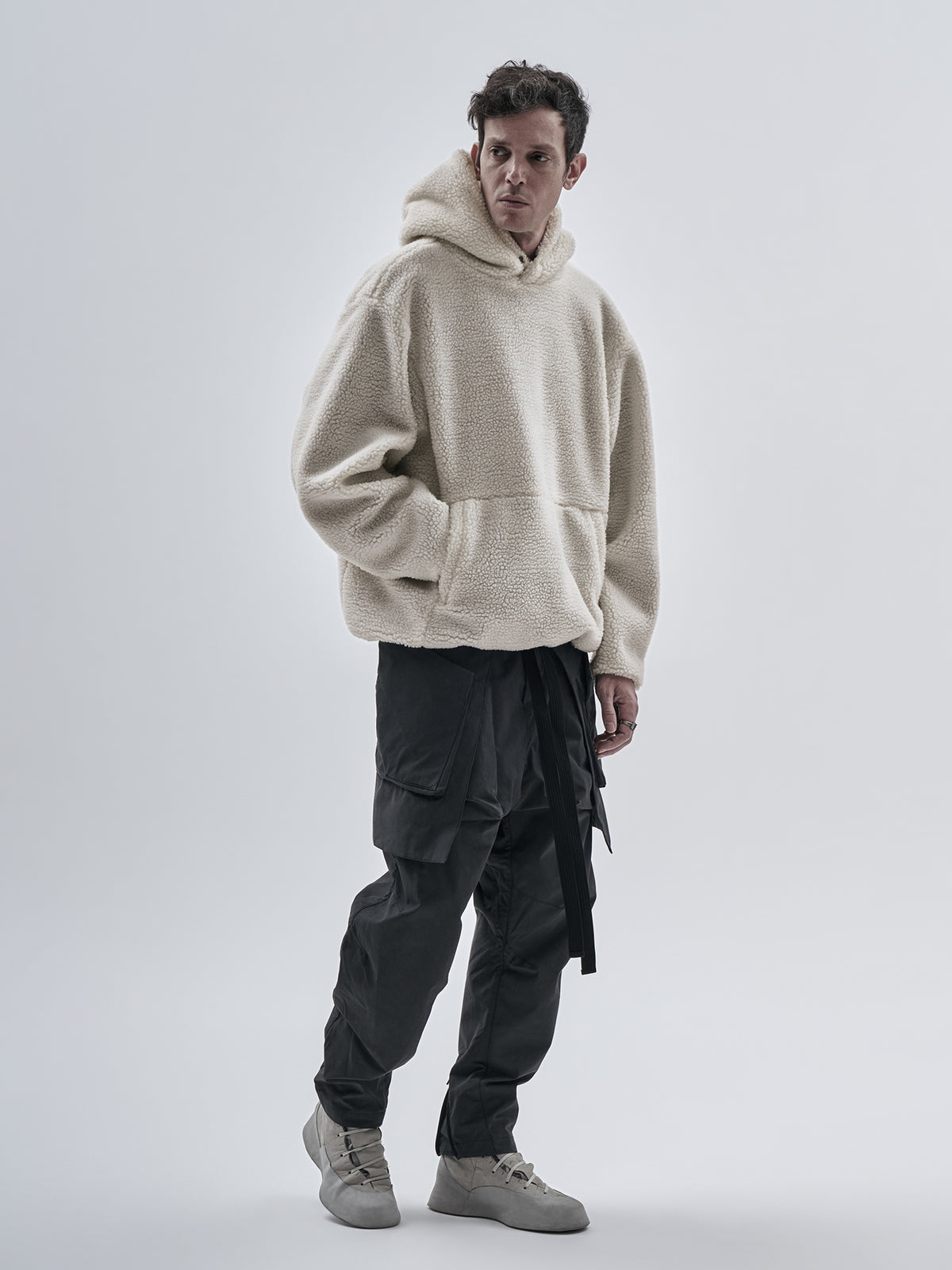 ordez hoodie merino wool sherpa off white