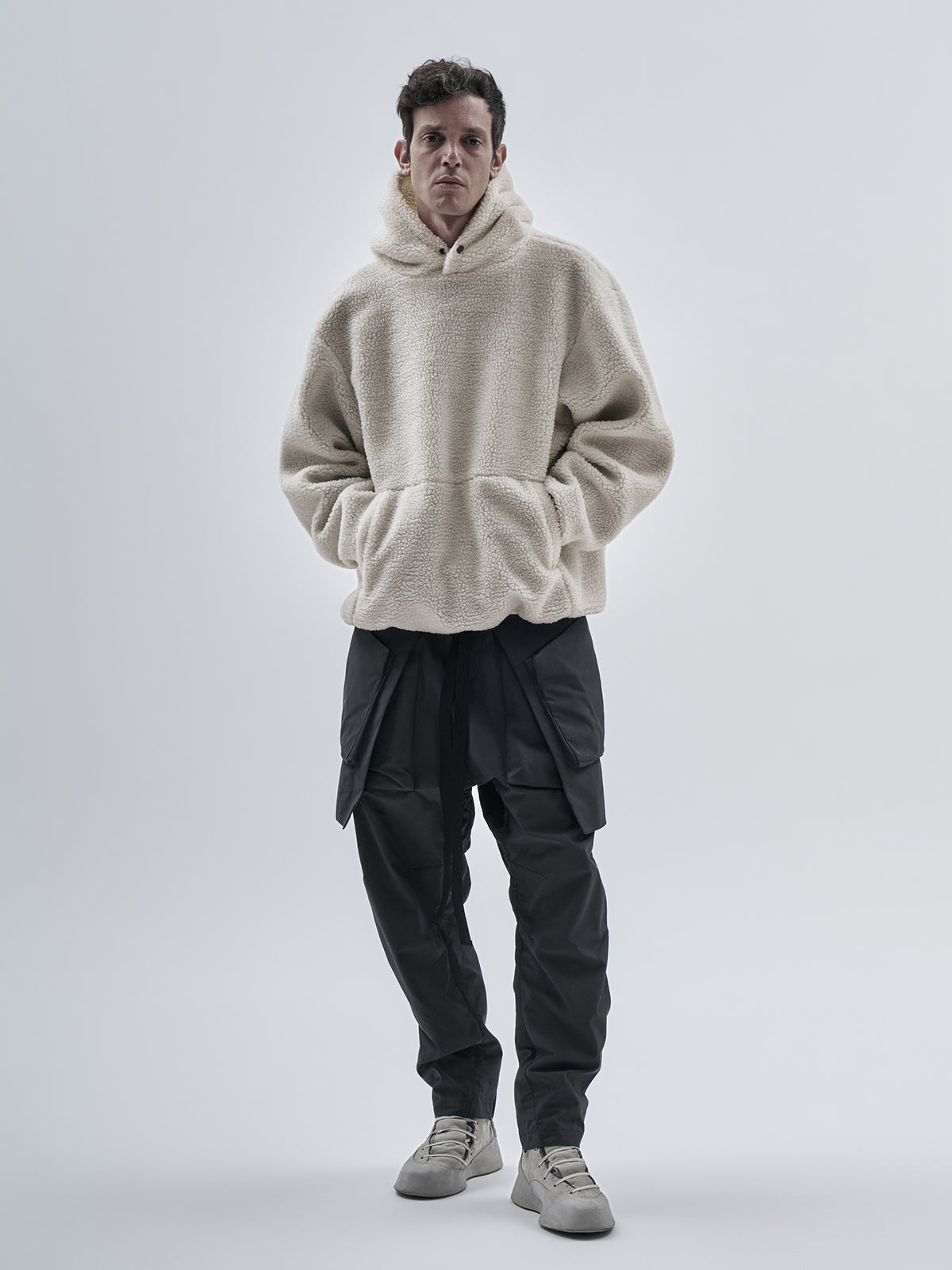 ordez hoodie merino wool sherpa off white