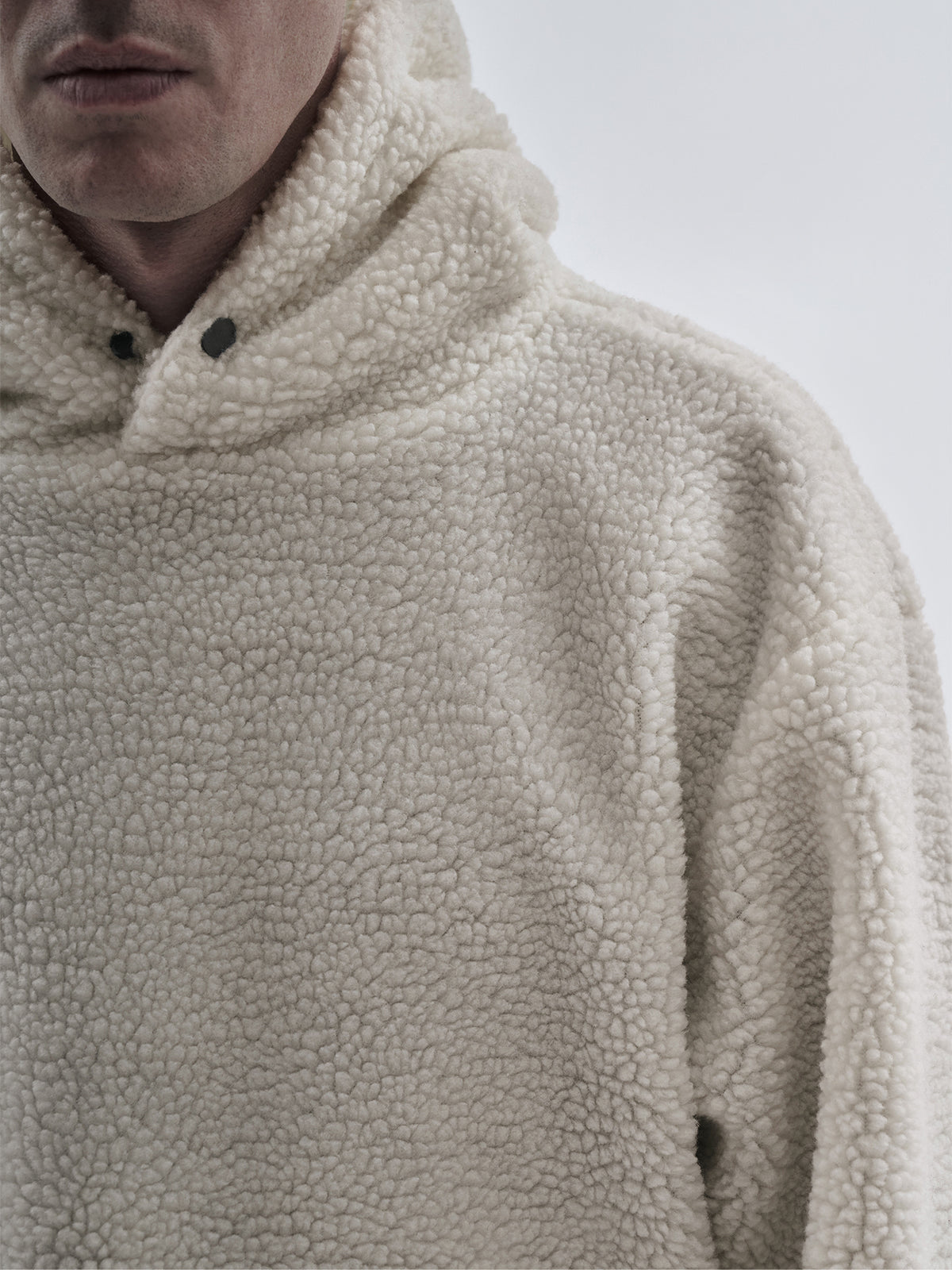 ordez hoodie merino wool sherpa off white