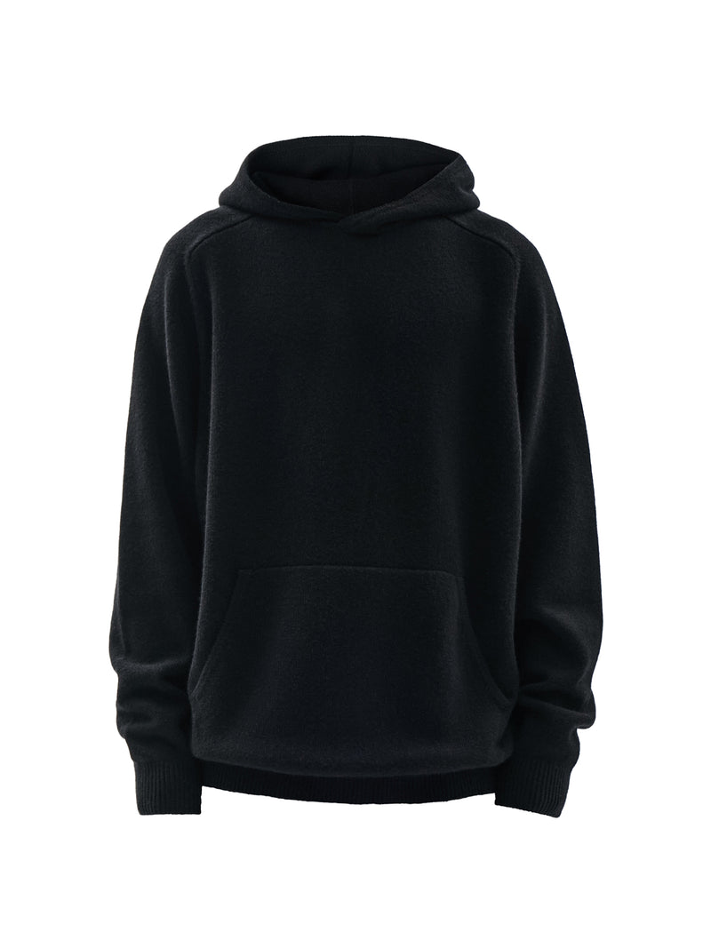 beira cashmere wool hoodie black