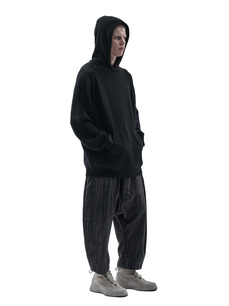 beira cashmere wool hoodie black