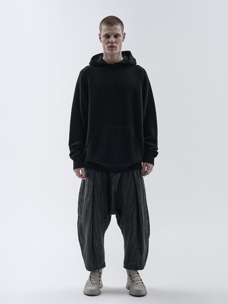 beira cashmere wool hoodie black