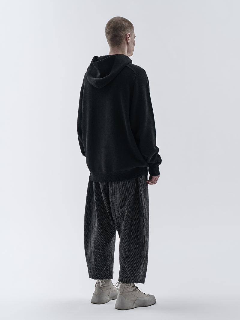 beira cashmere wool hoodie black