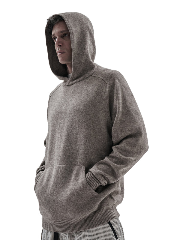 beira yak wool hoodie sand