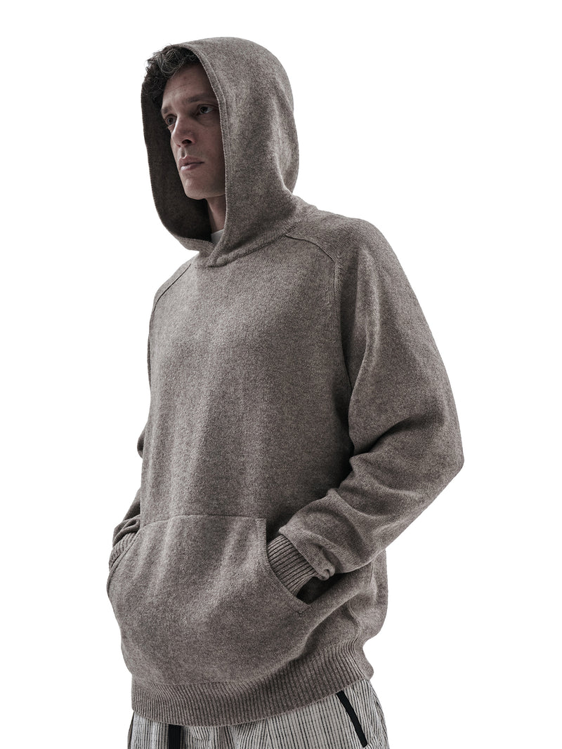 beira yak wool hoodie sand