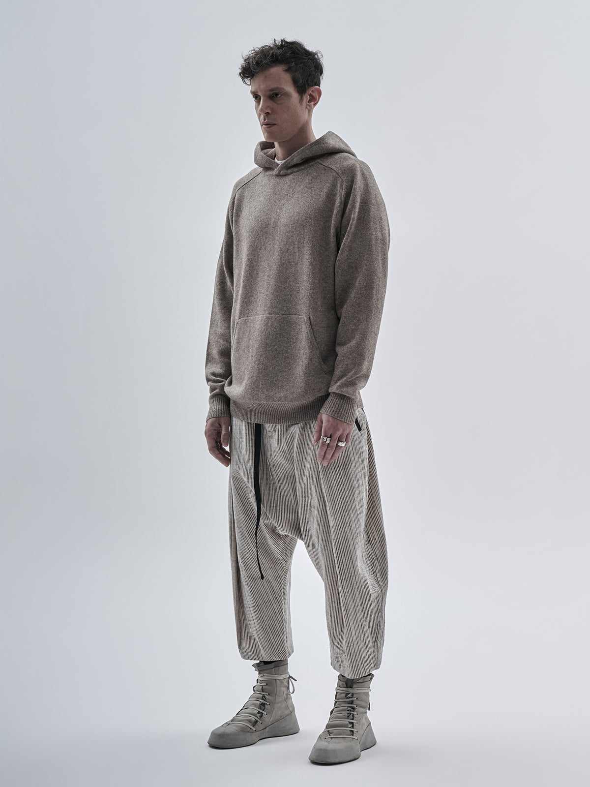 beira yak wool hoodie sand