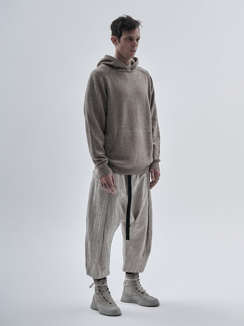 beira yak wool hoodie sand