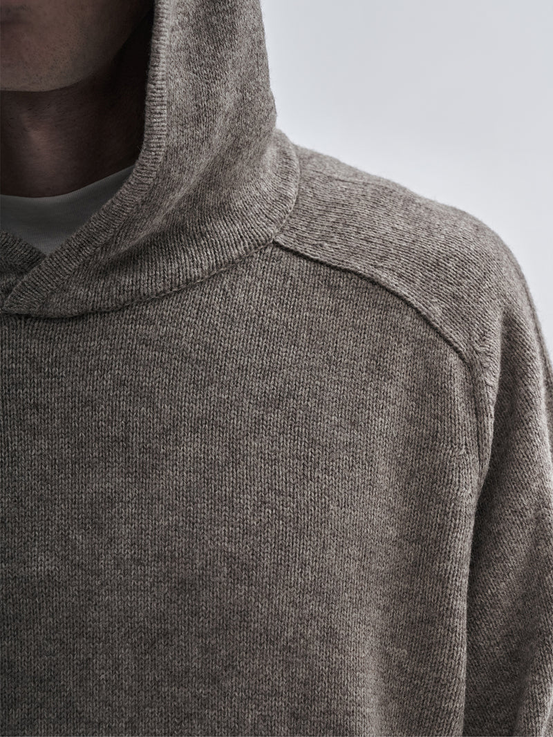 beira yak wool hoodie sand