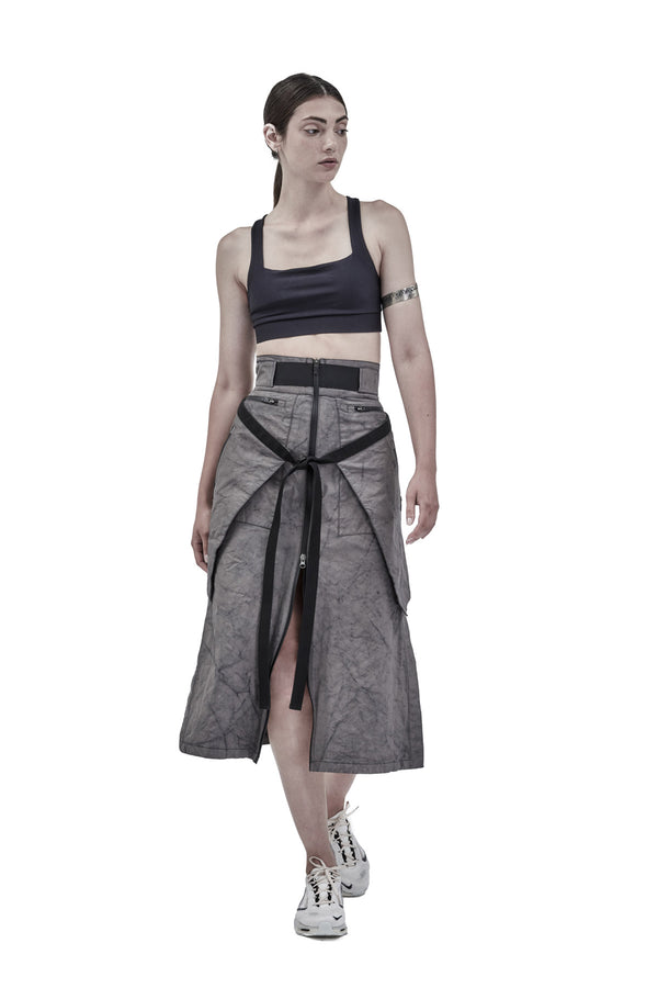 zuhaitz long cargo skirt etaproof ash dye