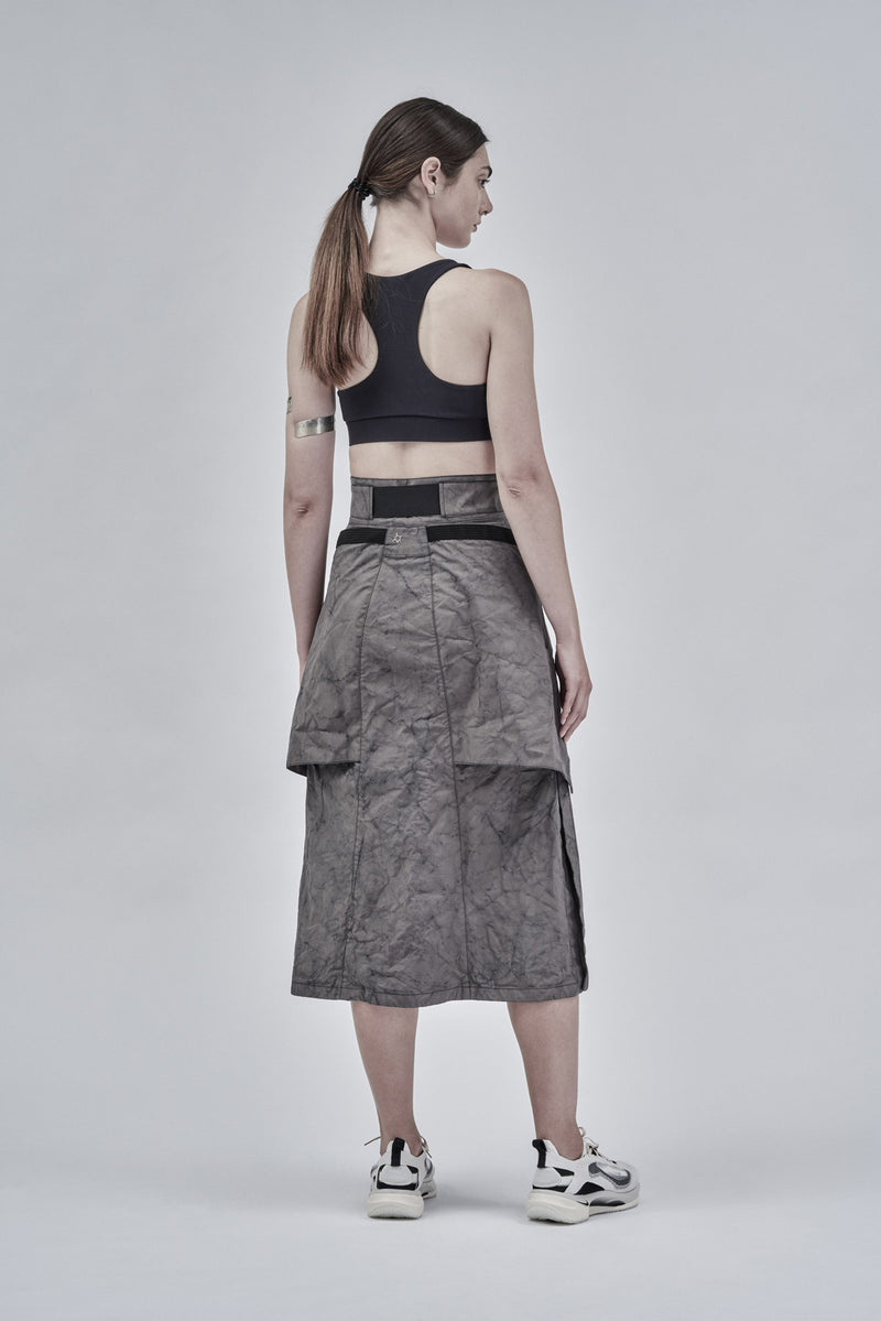 zuhaitz long cargo skirt etaproof ash dye
